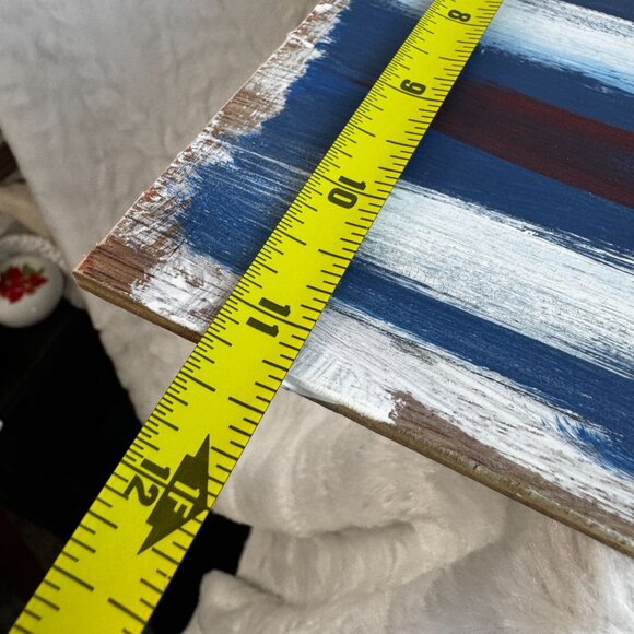 Hand-Painted American Flag On Wood With Forest Silhouette Wall Art - Picture 6 of 6